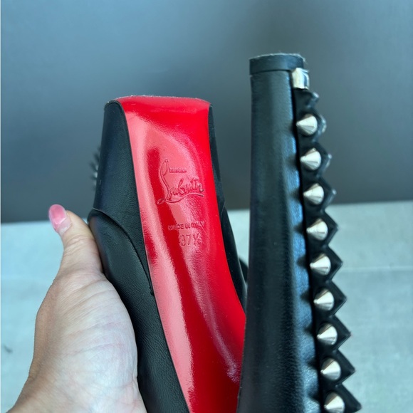 Christian Louboutin Shoes - Christian Louboutin Black Heels with Silver Spikes